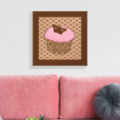 Aardbeiroze voorgekookte perskoeken canvas afdruk (Insitu (Woonkamer))