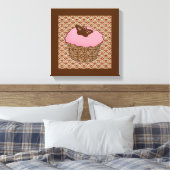 Aardbeiroze voorgekookte perskoeken canvas afdruk (Insitu (Slaapkamer))