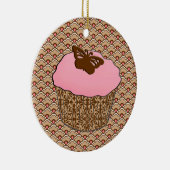 Aardbeiroze voorgekookte perskoeken keramisch ornament (Rechts)