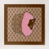 Aardbeiroze voorgekookte perskoeken legpuzzel (Horizontaal)