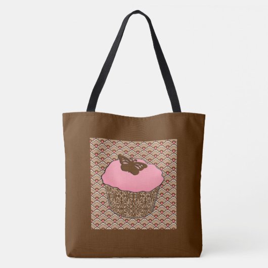 Aardbeiroze voorgekookte perskoeken tote bag (Achterkant)