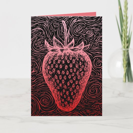 aardbeispiralen feestdagen kaart (Voorkant)