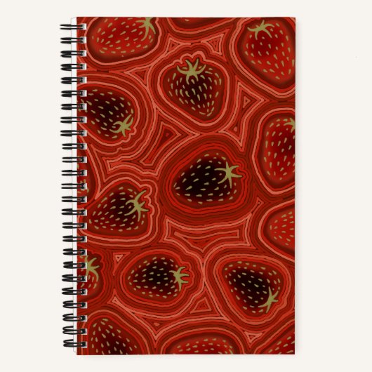 Aardbeispiralen Spiraal Notebook Notitieboek (Voorkant)
