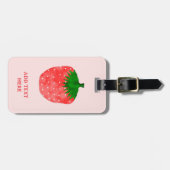 Aardbeitekening Aangepaste tekst Bagagelabel (Voorkant horizontaal)
