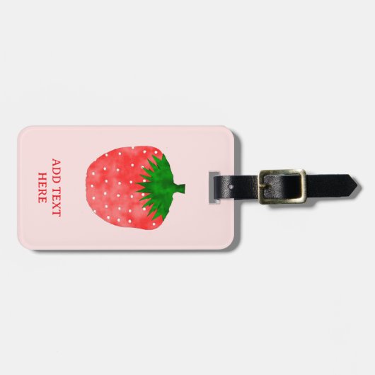 Aardbeitekening Aangepaste tekst Bagagelabel (Voorkant horizontaal)