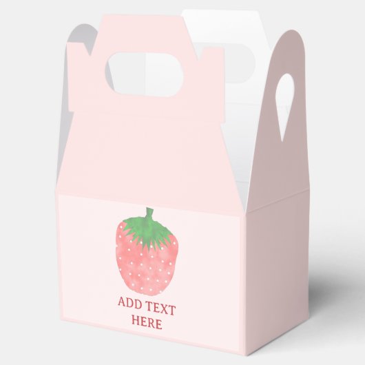 Aardbeitekening Aangepaste tekst Bedankdoosjes (Geopend)