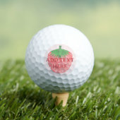 Aardbeitekening Aangepaste tekst Golfballen (Insitu Shirt)