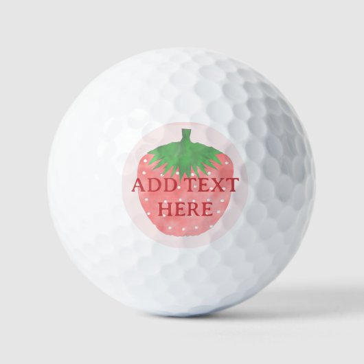 Aardbeitekening Aangepaste tekst Golfballen (Voorkant)
