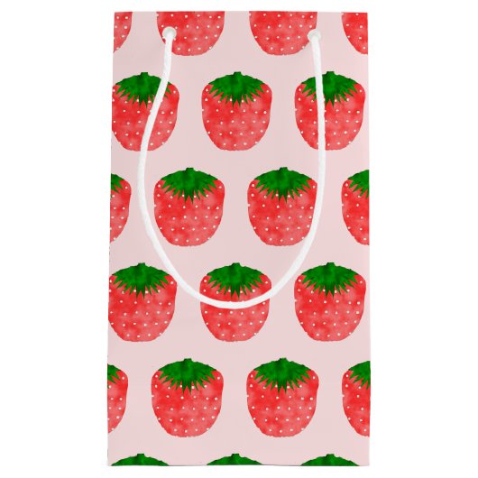 Aardbeitekening Aangepaste tekst Klein Cadeauzakje (Voorkant)