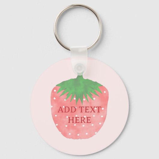 Aardbeitekening Aangepaste tekst Sleutelhanger (Achterkant)