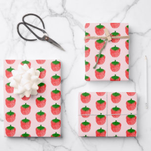 Aardbeitekening Inpakpapier Vel