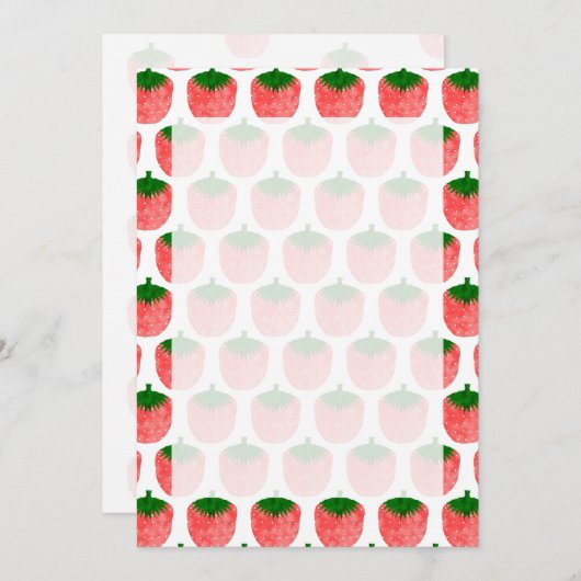 Aardbeitekenpatroon Kaart (Voorkant / Achterkant)