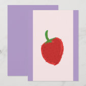 aardbeiuitnodigings Kaart (Voorkant / Achterkant)