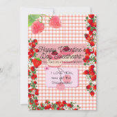 Aardbei'Valentine Feestdagenkaart (Voorkant)