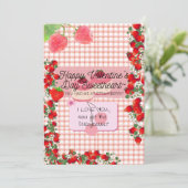 Aardbei'Valentine Feestdagenkaart (Staand voorkant)