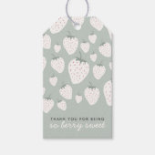 aardbeivelden Berry Sweet Blauwgroen Girl Favor Cadeaulabel (Voorkant)