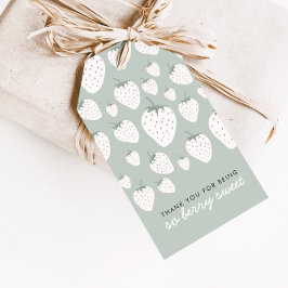 aardbeivelden Berry Sweet Blauwgroen Girl Favor Cadeaulabel