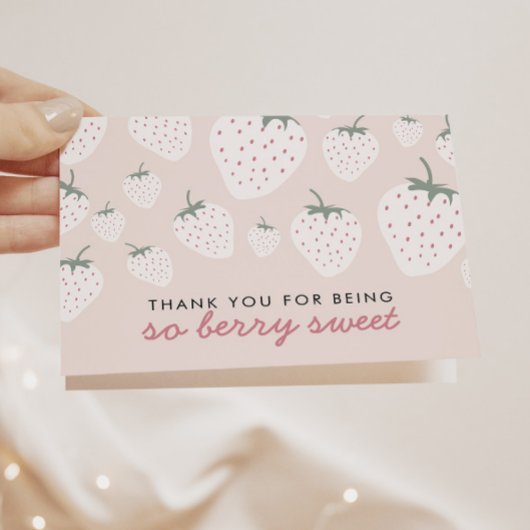 aardbeivelden Berry Sweet Pink Girl Bedankkaart