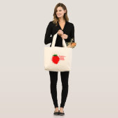 aardbeivelden grote tote bag (Voorkant (model))