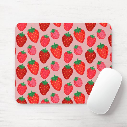 aardbeivelden muismat (Met muis)