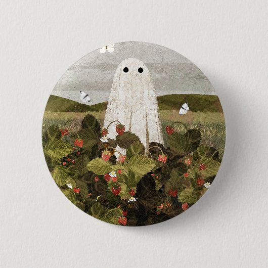 aardbeivelden ronde button 5,7 cm (Voorkant)