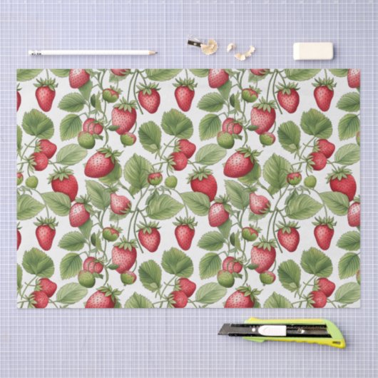 aardbeivelden tissuepapier (Craft)