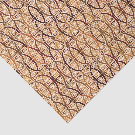 Aardbekkens - bruin en kamelbruin tissuepapier (Detail)