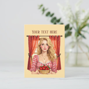 Aardbeleverkopers aanpasbaar briefkaart