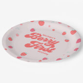 Aardbery Berry First Birthday Summer Napkins Papieren Bordje (Gekanteld)