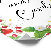 Aardbes Berry Sweet | Baby shower voor geschenken  Poster (Hoek)