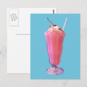 Aardbes Milkshake Briefkaart (Voorkant / Achterkant)
