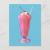 Aardbes Milkshake Briefkaart (Voorkant)