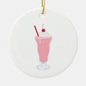 Aardbes Milkshake Keramisch Ornament (Voorkant)