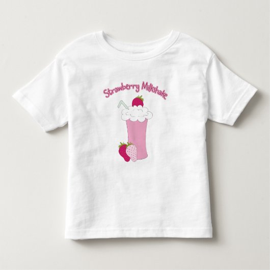 Aardbes Milkshake Kinder Shirts (Voorkant)