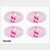 Aardbes Milkshake Ovale Sticker (Vel)