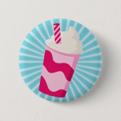 Aardbes Milkshake Ronde Button 5,7 Cm (Voorkant)