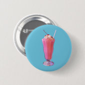 Aardbes Milkshake Ronde Button 5,7 Cm (Voorkant /achterkant)