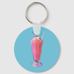 Aardbes Milkshake Sleutelhanger