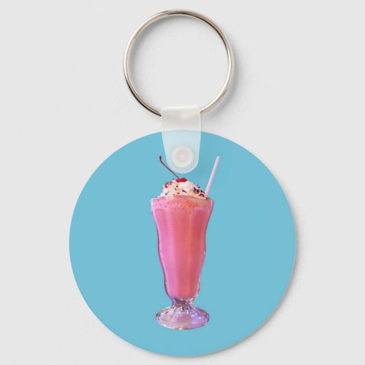 Aardbes Milkshake Sleutelhanger (Voorkant)