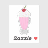Aardbes Milkshake Sticker (Vel)