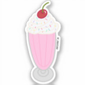 Aardbes Milkshake Sticker (Voorkant)