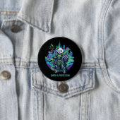 Aardbeschermer Panda Ridder | Solarpunk Eco Ronde Button 7,6 Cm (In situ)