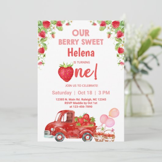 Aardbessen zijn een uitnodiging voor het vieren va (Staand voorkant)