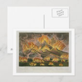 Aardbeving en onderbreking van de berg Asama-y Briefkaart (Voorkant / Achterkant)