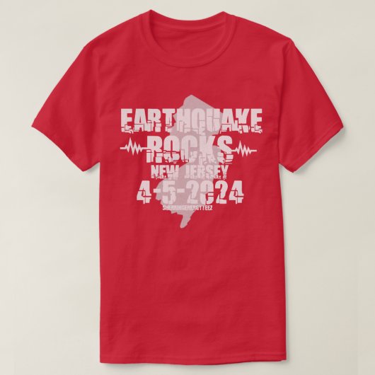 Aardbeving Rocks New Jersey 2024 T-shirt (Design voorkant)