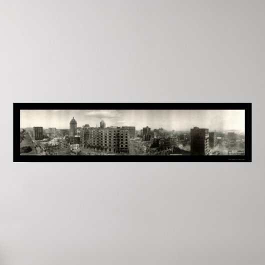 Aardbeving Ruins SF Foto 1906 Poster (Voorkant)