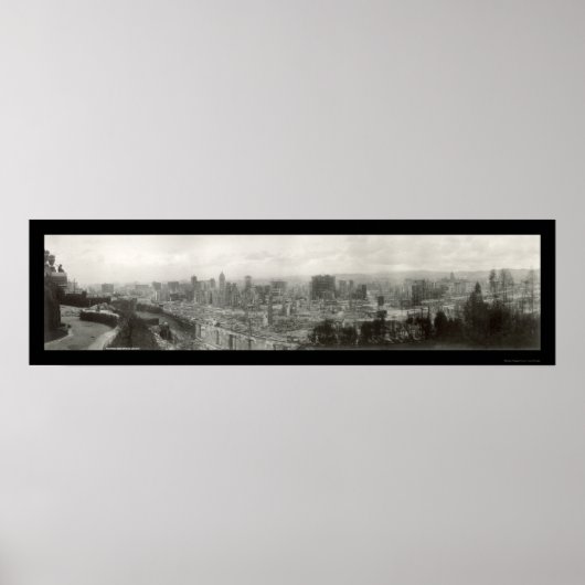 Aardbeving Ruins SF Foto 1906 Poster (Voorkant)