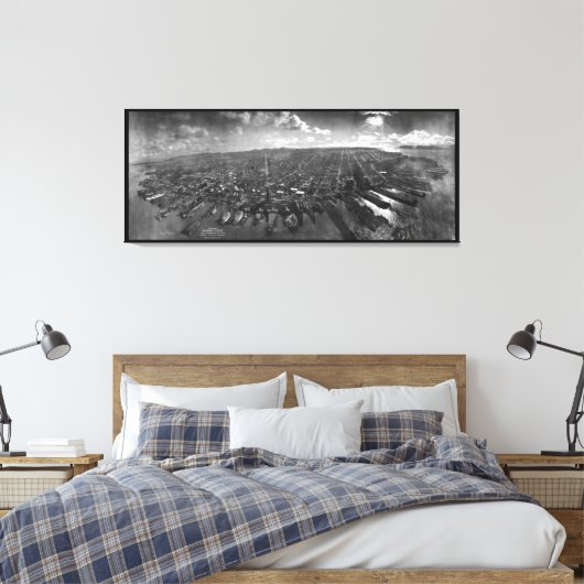 Aardbeving San Francisco Ruins of Panorama van 190 Canvas Afdruk (Insitu (Slaapkamer))