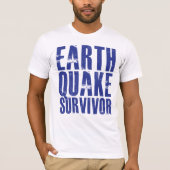 Aardbeving Survivor - blauw T-shirt (Voorkant)