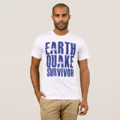 Aardbeving Survivor - blauw T-shirt (Voorkant volledig)